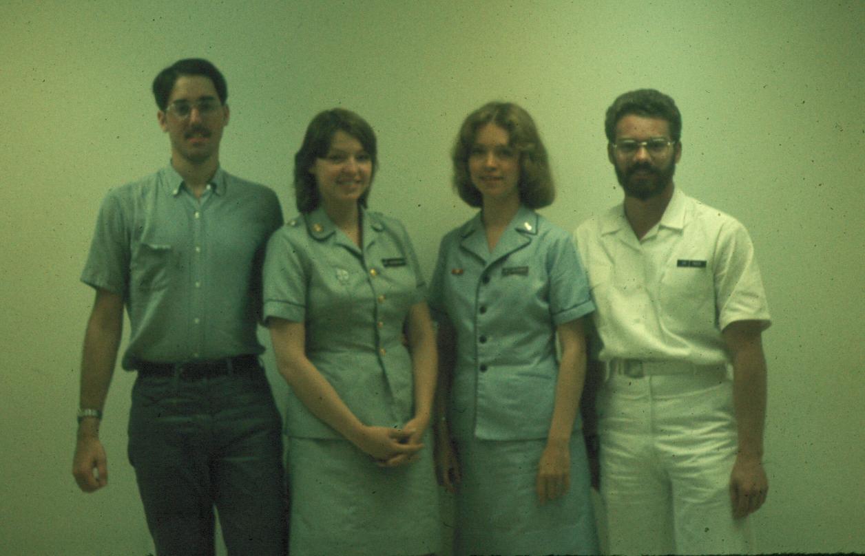 (LtoR)  Richard Horan, Nancy Grey, Lt. Somebody (forgot), and unknown.